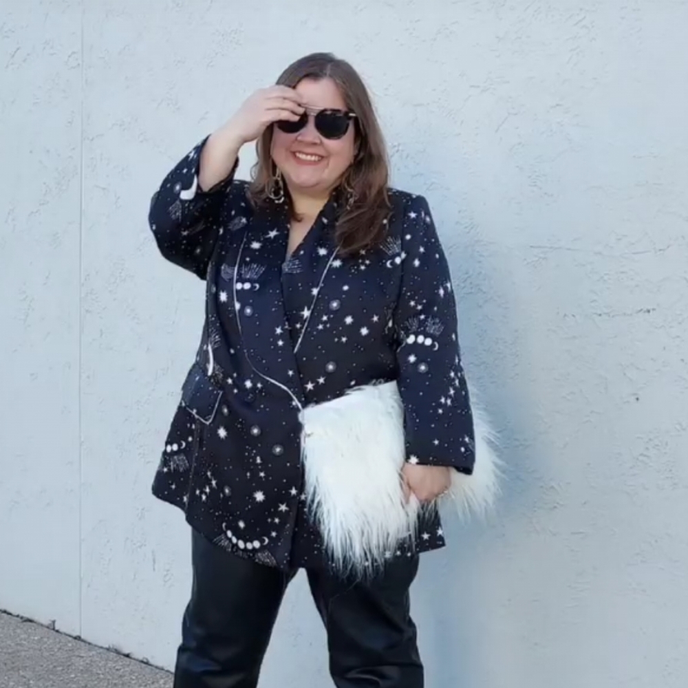 Eloquii Celestial Print Blazer Size 14 - image 4